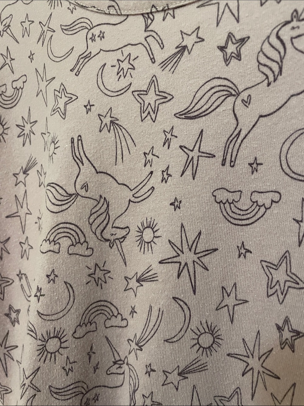 wonder nation Large (10-12) Plus Purple Unicorn Print Long Sleeve Dress Pockets - Picture 9 of 11